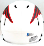 Sony Michel Autographed NE Patriots Lunar Mini Helmet- Beckett W *Red