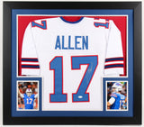 Josh Allen Signed Buffalo Bills 31x35 Custom Framed Jersey (JSA Holo) Rookie Q.B