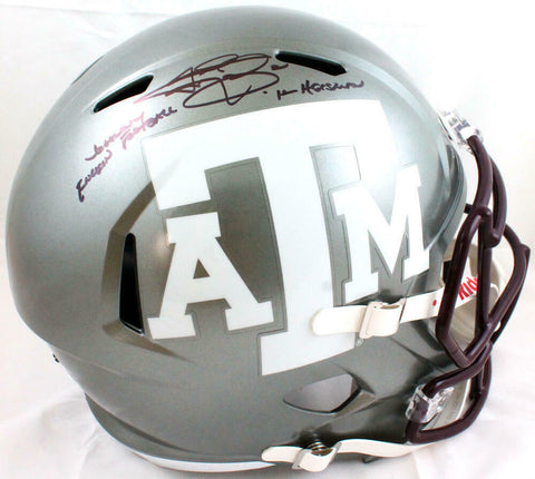 Johnny Manziel Autographed Texas A&M Flash Speed F/S Helmet w/2 Insc-BAW Holo