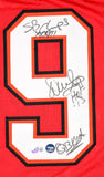 Warren Sapp Autographed Red Pro Style Jersey w/3 Inscriptions -Beckett W Holo