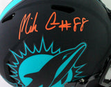 Mike Gesicki Autographed Miami Dolphins Eclipse Speed FS Helmet-Beckett W*Orange