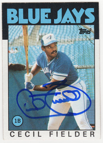 Cecil Fielder autographed Blue Jays 1986 Topps Rookie Card #386 -SS COA/HOLO