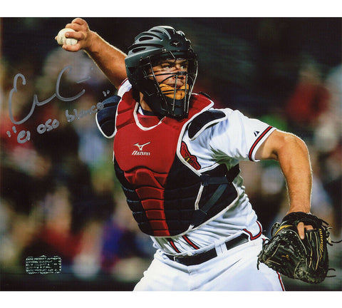 Evan Gattis Signed Atlanta Braves Unframed 8X10 Photo - Throwing with "El Oso Bl