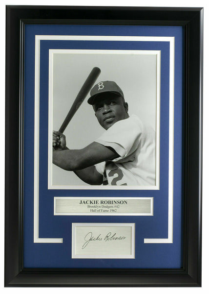 Jackie Robinson Framed 8x10 Dodgers Photo w/Laser Engraved Signature