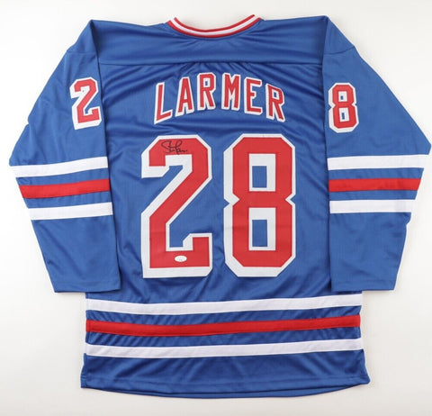 Steve Larmer Signed New York Rangers Jersey (JSA) 1994 Stanley Cup Champion R.W.