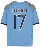 Framed Ryan Tannehill Tennessee Titans Autographed Light Blue Nike Game Jersey