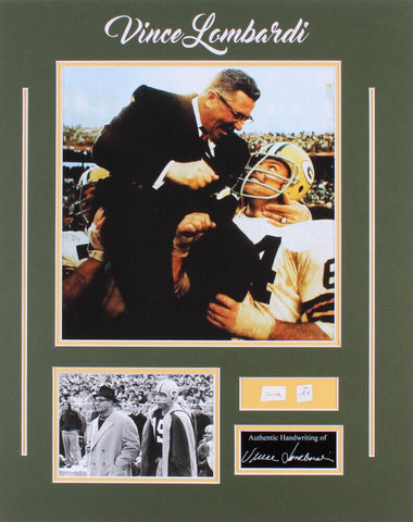 Vince Lombardi 16x20 Custom Matted Photo Display w/Hand-Written Word From Letter