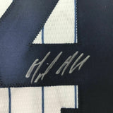 Autographed/Signed MIGUEL ANDUJAR New York Pinstripe Majestic Jersey Beckett COA