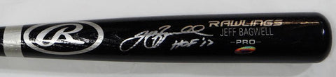 Jeff Bagwell Signed Black Engraved Rawlings Pro Baseball Bat w/ HOF- Tristar