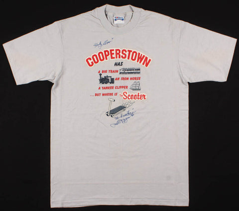 Phil Rizzuto Signed "Cooperstown" T-Shirt Inscribed Holy Cow" & The Scooter JSA