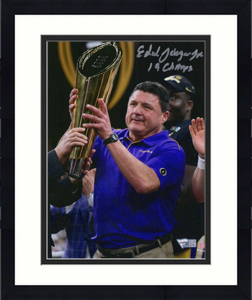 Frmd Ed Orgeron LSU Signed 2019 National Champs 8" x 10" Photo & 19 Champs Insc