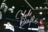 Clyde Drexler Autographed Portland Trail Blazers 8x10 B/W Dunk Photo- JSA W
