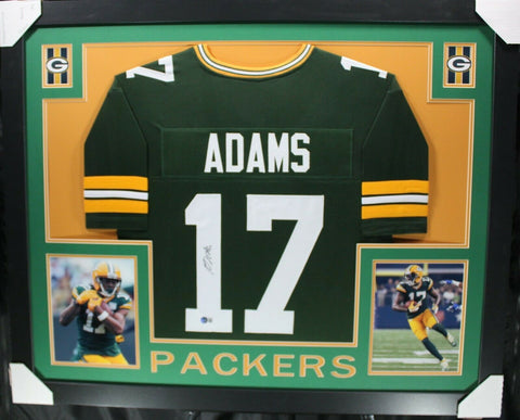 DAVANTE ADAMS (Packers green SKYLINE) Signed Autographed Framed Jersey Beckett