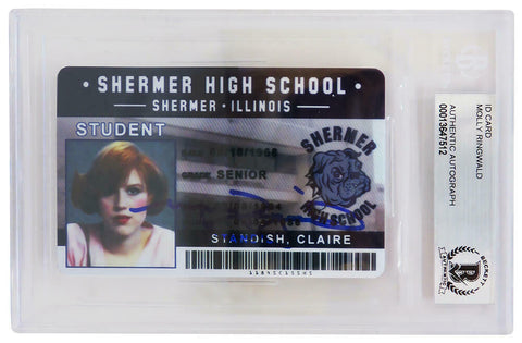 Molly Ringwald Signed The Breakfast Club Shermer High School ID Card - (Beckett)