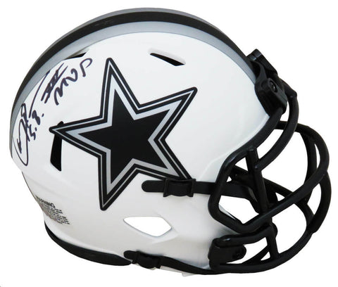 Larry Brown Signed Cowboys Lunar Eclipse Speed Mini Helmet w/SB XXX MVP - SS COA