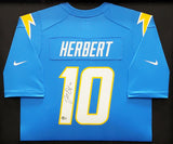 Chargers Justin Herbert Autographed Framed Blue Nike Jersey Beckett WY19410
