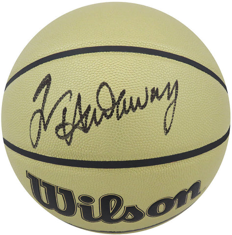 Tim Hardaway Signed Wilson Gold Indoor/Outdoor NBA Basketball - (SCHWARTZ COA