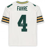 Framed Brett Favre Green Bay Packers Signed White Mitchell & Ness Replica Jersey