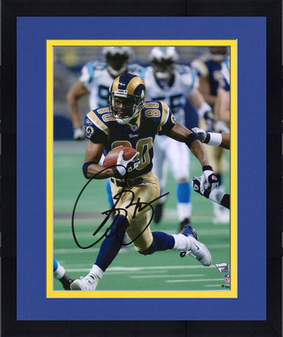 Framed Isaac Bruce Los Angeles Rams Signed 8" x 10" Vertical Running Photo