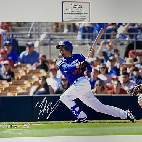 Autographed/Signed MOOKIE BETTS Los Angeles LA Dodgers 16x20 Photo Fanatics COA