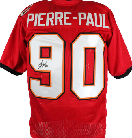 Jason Pierre Paul Autographed Red Pro Style Jersey- JSA W *Black