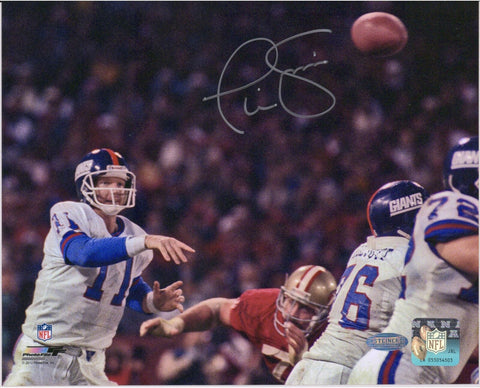 Phil Simms New York Giants Signed 8x10 Passing vs 49ers Photo