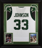 Michigan State Magic Johnson Signed White Pro Style Framed Jersey BAS Witnessed
