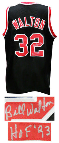 Bill Walton (BLAZERS) Signed Black T/B Custom Basketball Jersey w/HOF'93 -SS COA
