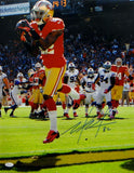 Mario Manningham Autographed 49ers 16x20 Catch Against Bills Photo- JSA Auth