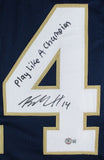 Kyle Hamilton Signed Notre Dame Jersey Inscribd "Play Like a Champion" (Beckett)