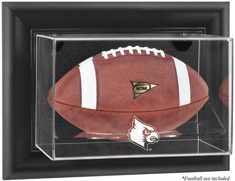 Louisville Black Framed Logo Wall-Mountable Football Display Case