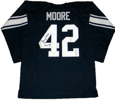 LENNY MOORE AUTOGRAPHED SIGNED PENN STATE NITTANY LIONS #42 THROWBACK JERSEY JSA