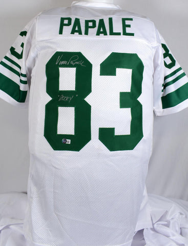 Vince Papale Autographed White Pro Style Jersey w/ Rocky- Beckett W Hologram