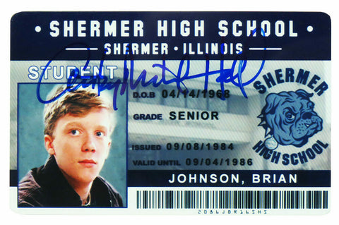 ANTHONY MICHAEL HALL Signed The Breakfast Club Shermer High School ID - SCHWARTZ
