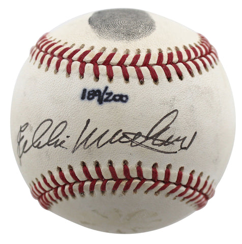 Braves Eddie Mathews Signed Thumbprint Onl Baseball LE #189/200 BAS #BD23275