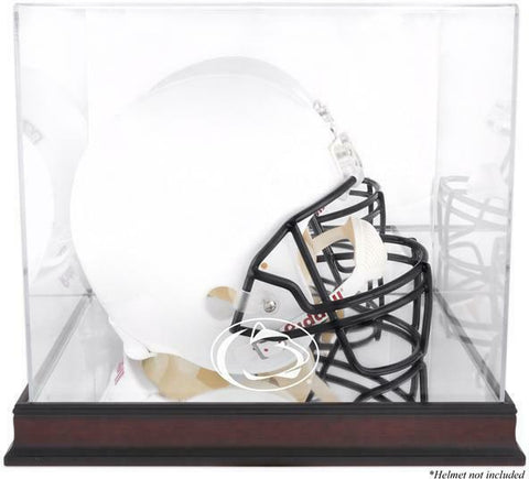 Penn St Nittany Lions Logo Mahogany Base Helmet Display Case w/Mirrored Back