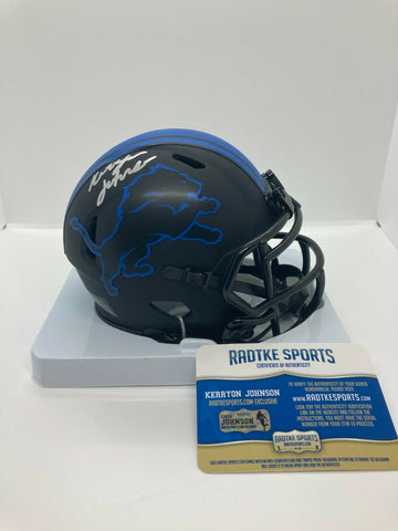 Kerryon Johnson Signed Autographed Detroit Lions Mini Helmet Radtke
