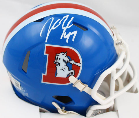 John Lynch Autographed Denver Broncos 75-96 Speed Mini Helmet-Beckett W Hologram