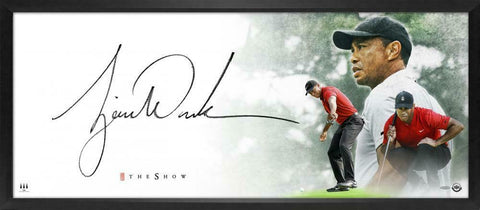 TIGER WOODS Autographed "The Show Masterpiece" Framed 46" x 20" Display UDA