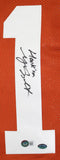 Major Applewhite Autographed Orange College Style Jersey w/Hook Em- Beckett Holo