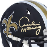 Archie Manning New Orleans Saints Signed Riddell Black Matte Speed Mini Helmet