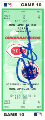 Deion Sanders Signed Cincinnati Reds 4/28/1997 vs Mets Ticket BAS 37197