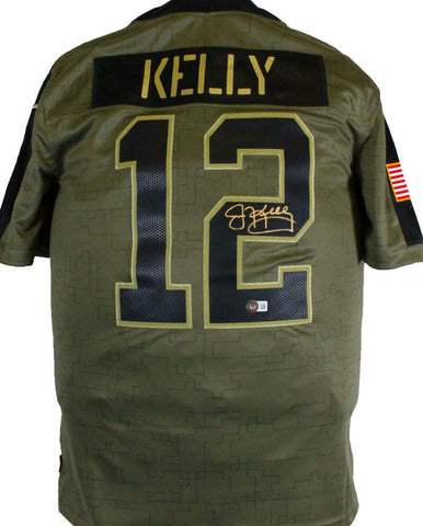 Jim Kelly Bills Autographed Nike Salute To Service Limited Player Jsy-BAW Holo