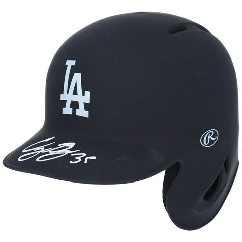 CODY BELLINGER Autographed LA Dodgers Black Matte Mini Batting Helmet FANATICS