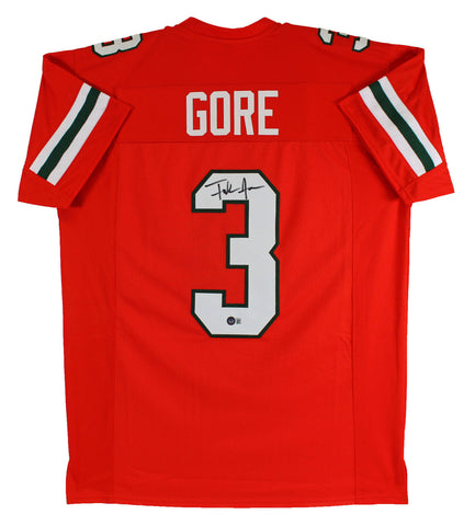 Miami Frank Gore Authentic Signed Orange Pro Style Jersey BAS Witnessed