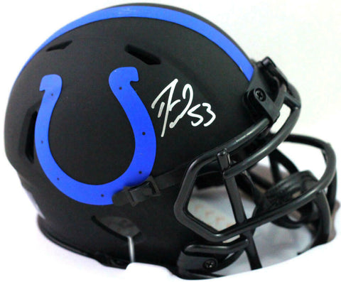 Darius Leonard Autographed Colts Eclipse Speed Mini Helmet- Beckett W *Silver