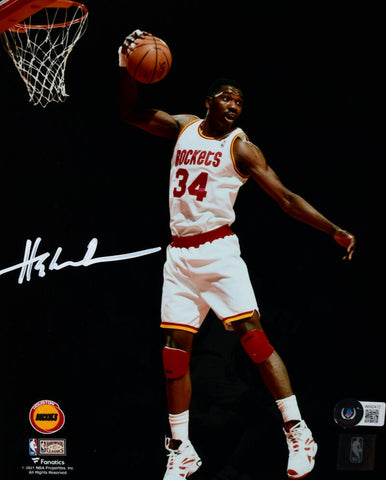 Hakeem Olajuwon Houston Rockets Autographed 8x10 Spotlight Photo- Beckett W Holo