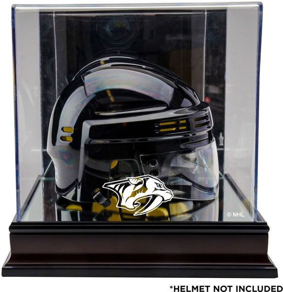 Nashville Predators Mahogany Logo Mini Helmet Display Case