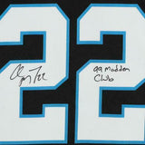 Frmd Christian McCaffrey Panthers Signed Black Jersey & "99 Madden Club" Insc