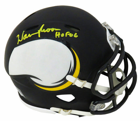 Warren Moon Signed Vikings AMP Riddell Speed Mini Helmet w/HOF'06 - SCHWARTZ COA